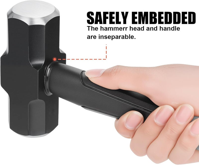 DESHIL 3lb Sledge Hammer - Heavy Duty Drilling Hammer with Forged Steel Head & Fiberglass Handle, Perfect for Demolition, Construction, and Blacksmithing - Image 3